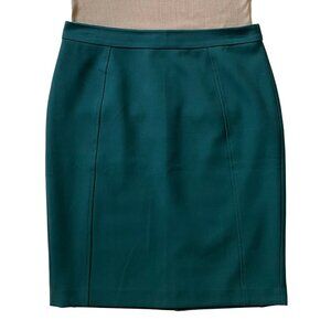 Deep Green Jewel-Tone Pencil Skirt — Size 10